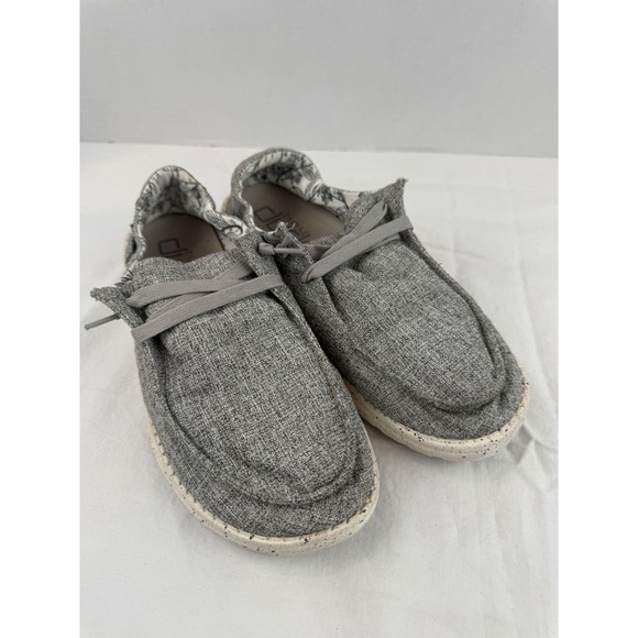 Hey Dude Wendy L Linen Iron Grey Floral Slip On Loafers 121533901 Womens 11 - Picture 2 of 10